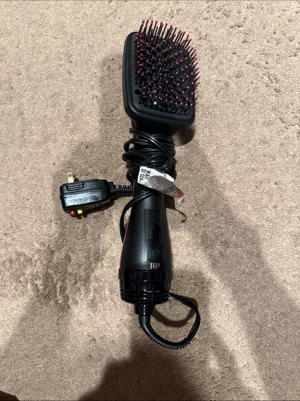 Revlon Black and Pink Hot Air Brush Styler